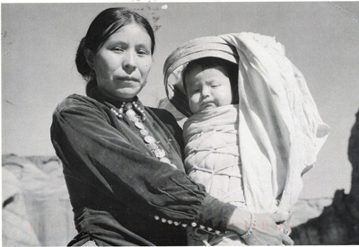 Navajo woman with baby historic photo